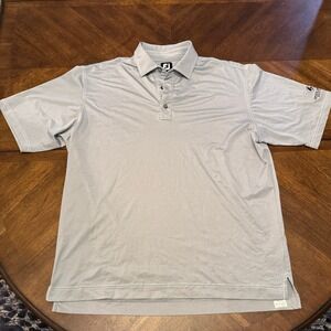 FootJoy Golf Polo Shirt Mens XL Gray Short Sleeve USA Flag Golf‎ Course| N1